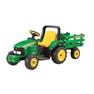  12 Volt Farm Power Tractor with Trailer Toys & Games