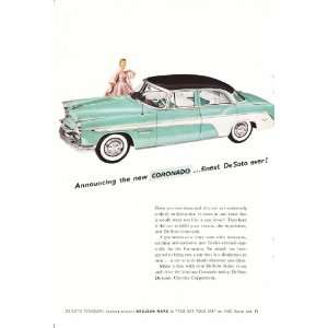  1955 Ad Desoto Green Cornado Original Vintage Chrysler Car Ad 