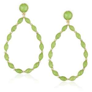    Leslie Danzis Popsicle Green Teardrop Stone Earrings: Jewelry