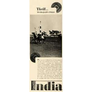  1934 Ad Dehli House India State Railway Travel Polo 