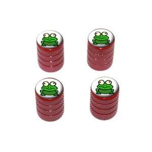 Frog Toad   Tire Rim Valve Stem Caps   Red