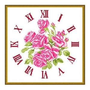  Rose clock Cross stitch Kit: Arts, Crafts & Sewing