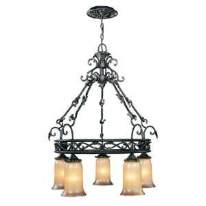 Chelsea Collection Hanging Five Light Fixture In Wrought Iron Finish 