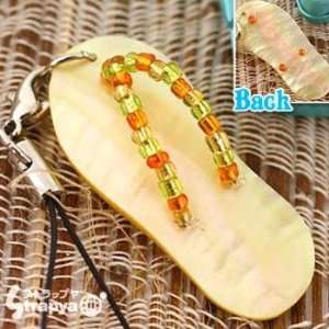   Beach Sandal Jewelry Cell Phone Charm (Sand Beige x Orange