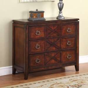    DARK BROWN X FRONT 3 DRAWER CONSOLE BY POWELL