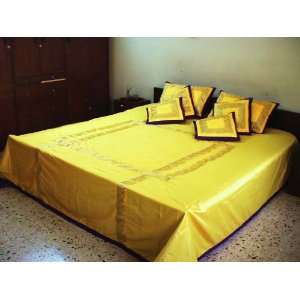   Sari Duvet Cover Indian Saree Bed Linen 7 Pc Set: Home & Kitchen