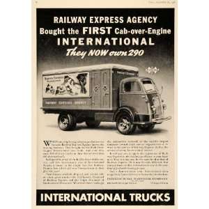 1938 Ad International Cab Over Engine Trucks Railway   Original Print 