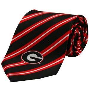 Georgia Bulldogs Black Logo Stripe Silk Neck Tie  Sports 
