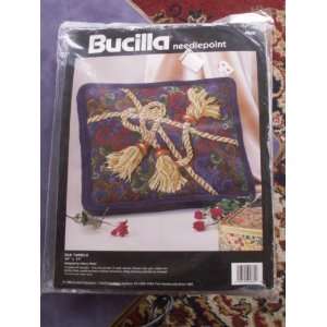   BUCILLA NEEDLELPOINT KIT SILK TASSELS PILLOW Arts, Crafts & Sewing