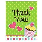 Sweet Treats CUPCAKE 8 count THANK YOU Cards Birthday Party Supplies 