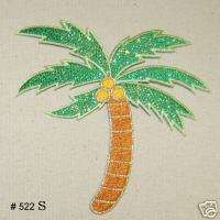 1PC~SPARKLY PALM TREE ~IRON ON EMBROIDERED APPLIQUE  