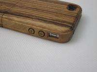 iwooden Real Real Genuine Zebra Wood Wooden Case Cover for iPhone 4 4S 