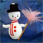 italy large glass snowman with broom christmas ornament one day