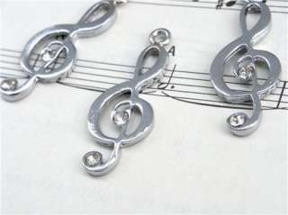 Lot 2 Sol Key Note Silver Plated Music Pendants Charms  