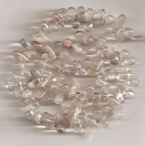 14 natural QUARTZ CRYSTAL TEARDROP 10x5mm Stone Beads  
