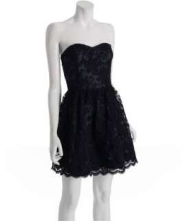 YaYa Aflalo black lace Constance strapless dress   