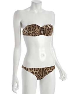 Dolce & Gabbana leopard print balconette bandeau bikini   up 