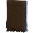 portolano heather sienna cashmere side stripe fringe scarf