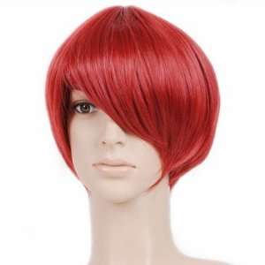  Red Short Length Anime Cosplay Wig Costume: Toys & Games