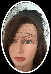 Royal Wedding Black Fascinator Hat with Veil New FAST SHIPPING  