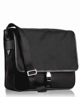 Prada black nylon large flap messenger bag  BLUEFLY up to 70% off 