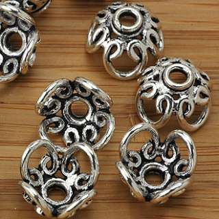 HIZE BB124 Bali Sterling Silver 4 FILIGREE LARGE BEAD Caps 12mm  
