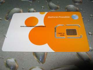 New AT&T 3G/4G SKU 73057 Cell Phone White & Orange 64K SIM Card for 