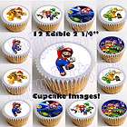 Super Mario (Nintendo) 2.25 Edible Image Cupcake Topper 12 cut 