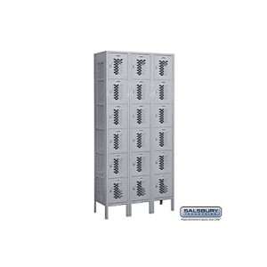  Vented Box Locker Six Tier 3 Wide 6 Feet High 15 Inches 