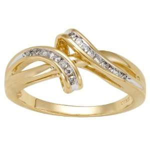    10K Yellow Gold 0.15cttw Diamond Fashion Promise Ring Jewelry