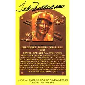    Ted Williams Autographed Hall of Fame Plaque: Sports & Outdoors