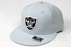 Oakland Raiders NFL Reebok Grey Black Fitted Caps NEW  