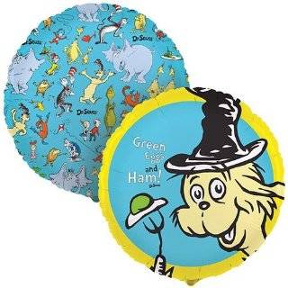 ONE Dr Seuss Classic Book Characters Mylar Double Sided Balloon (One 