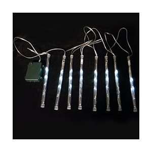  Dripping Icicle Lights, Outdoor Battery Operated, Timer 
