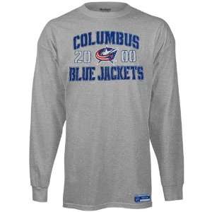 Reebok Columbus Blue Jackets Validation Long Sleeve T Shirt   Ash 