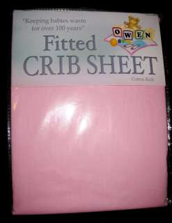 FULL CRIB SIZE   Owen   Pink Cotton FITTED SHEET  
