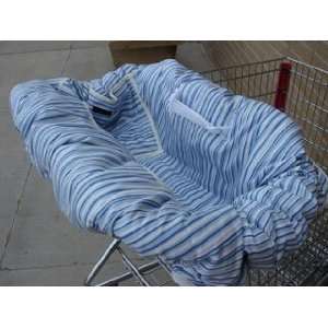  Blue Chenille Stripes Shopping Cart Cover Baby