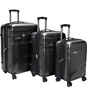 McBrine Luggage 100% Polycarbonate 3 Piece Spinner Set   