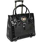 Patent Croc Embossed Cadillac Rolling Laptop Tote