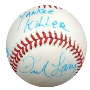 Frank Lary Autographed/Hand Signed AL Baseball Yankee Killer PSA/DNA 