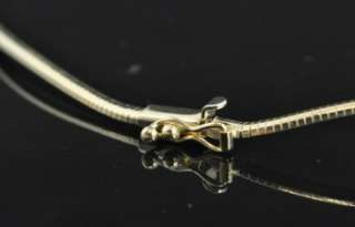   14K Yellow Gold Omega Snake Chain Chevron Collar V Bib Necklace  