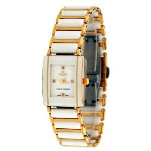   Caprice Collection White Ceramic Watch with Gold Trim Model ON 294 LG7