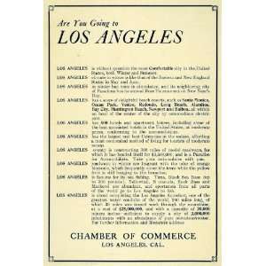  1912 Ad Los Angles California Chamber Commerce Features 