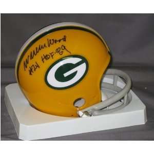  Willie Wood Autographed Packers Mini Helmet w/HOF: Sports 