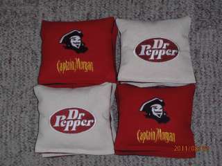 DR. PEPPER vs CAPTAIN MORGAN EMBROIDERED CORN HOLE BAGS(8)  