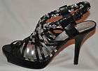 LOVELY PEOPLE Hera Black/Silver Weave Heels 6.5M $120