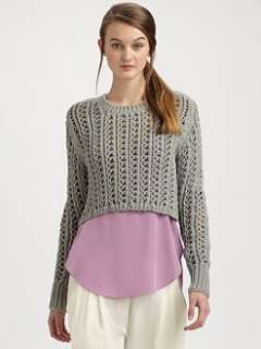 Phillip Lim   Open Stitched Cropped Sweater
