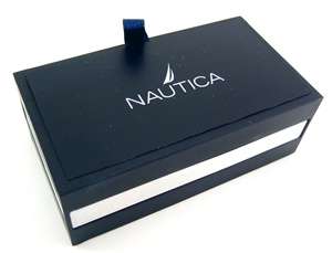 Nautica Cufflinks  Silver Polished Boat Anchor w/Box  