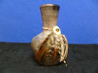 American Indian Style Pottery Buffalo image Vase, Hand Made, unknown 