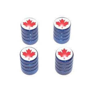    Canada Maple Leaf   Tire Rim Valve Stem Caps   Blue Automotive